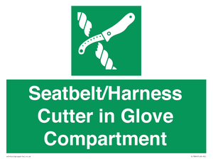 Seatbelt/Harness Cutter in Glove Compartment